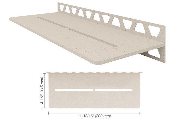 Schluter Systems - Étagère rectangulaire Mure Pure Ivoire ||SWS1D7TSI