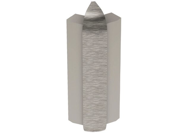 Schluter Systems - RONDEC-STEP Coin extérieur 135° avec ailette verticale de 1-1/2" aluminium anodisé nickel brossé - 3/8" (10 mm) ||E135RS100ATGB39