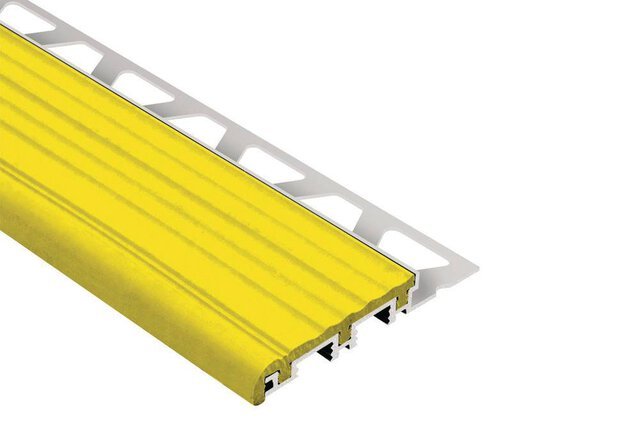 Schluter - TREP-B - Profilé pour nez de marche - alum. avec un insert jaune 2-1/8" x 3/8" (10 mm) x 8' 2-1/2" ||CG10B - Ceramed