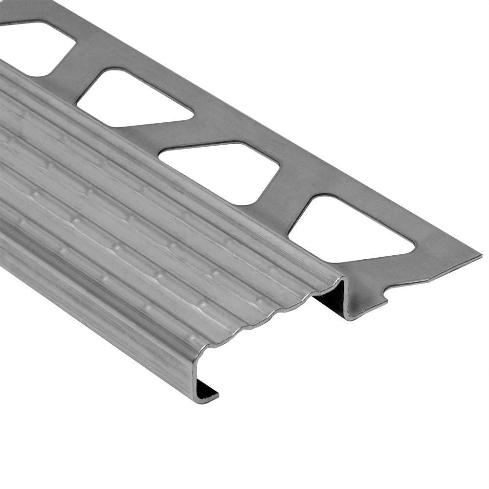 Schluter - TREP-E Profilé pour nez de marche - acier inoxydable (V2) 5/16" (8 mm) x 8' 2-1/2"