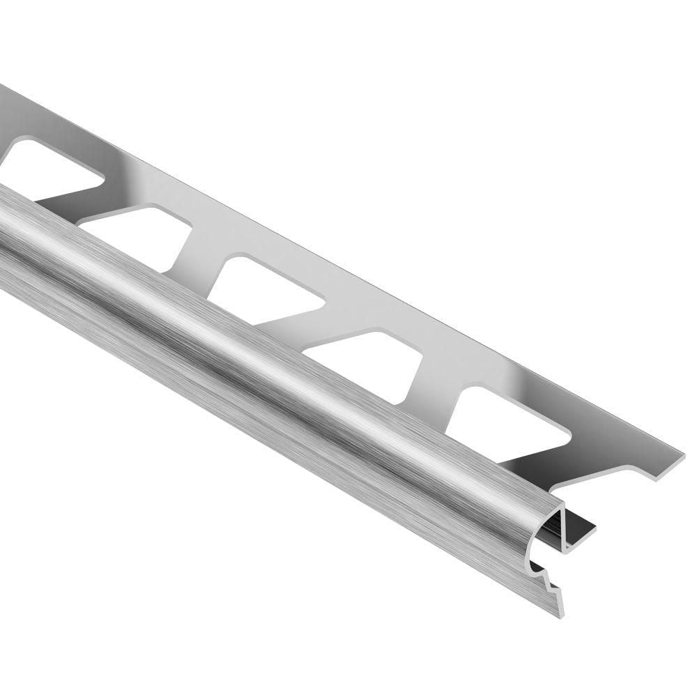 Schluter - TREP-FL Profilé pour nez de marche - acier inoxydable (V2) brossé 11/32" (9 mm) x 4' 11"