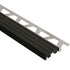 Schluter - TREP-S Profilé de nez de marche avec insert noir - acier inoxydable (V2) et plastique PVC 1-1/32" x 8' 2-1/2" x 1/2" (12.5 mm)