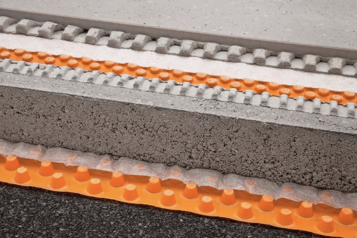 Schluter - TROBA-PLUS - Système de désolidarisation drainante - 3' 3" x 41' - 8 mm (135 pi²) ||TROBA-PLUS8 - Ceramed