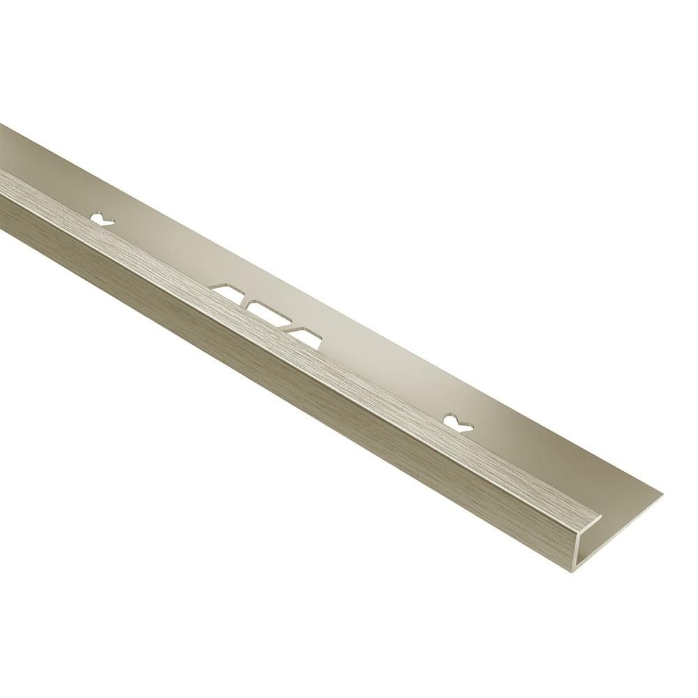 Schluter - VINPRO-S Profilé de bordure pour revêtement de vinyle - aluminium anodisé nickel brossé 3/16" (5 mm) x 8' 2-1/2"