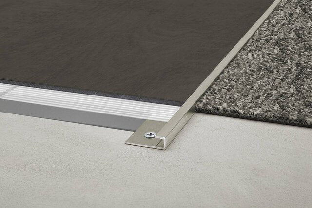Schluter - VINPRO-S - Profilé de bordure pour revêtement de vinyle alum. anodisé nickel brossé 7/16" x 8' 2-1/2" ||VPSL110ATGB - Ceramed