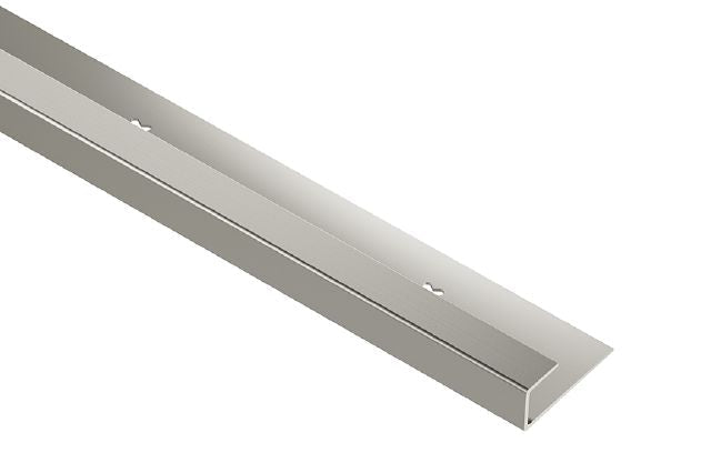Schluter - VINPRO-S Profilé de bordure pour revêtement de vinyle aluminium anodisé nickel brossé 9/32" (7 mm) x 8' 2-1/2"