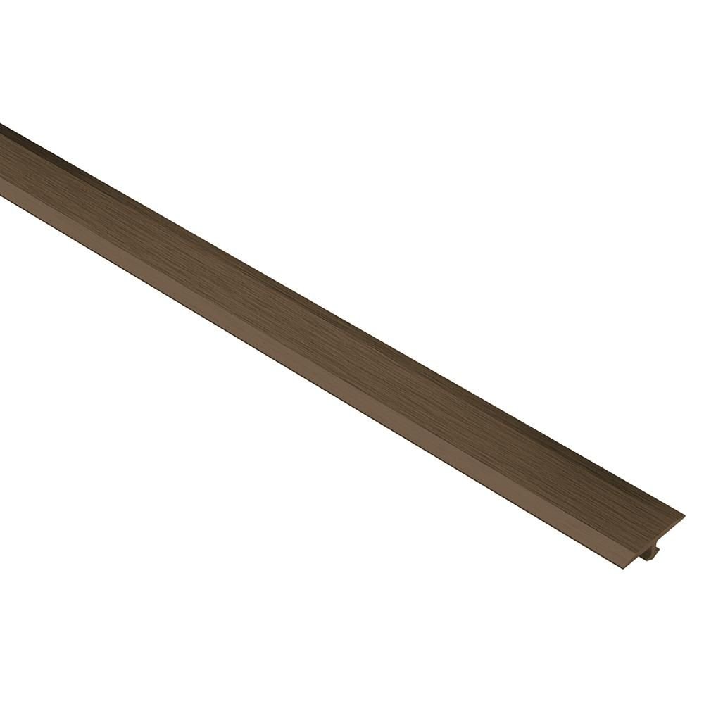 Schluter - VINPRO-T Profilé de transition pour revêtement de vinyle - Aluminum Anodized Brushed Antique Bronze 17/32" (14 mm) x 8' 2-1/2"