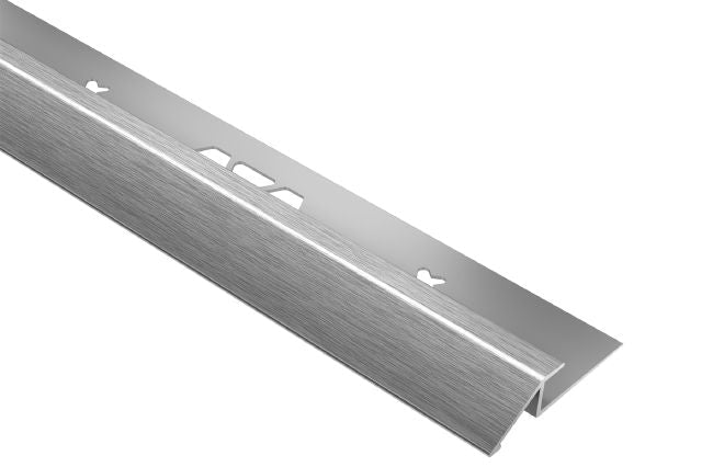 Schluter - VINPRO-U Profilé réducteur pour revêtement de vinyle aluminium anodisé chrome brossé 7/32" (5.5 mm) x 8' 2-1/2"