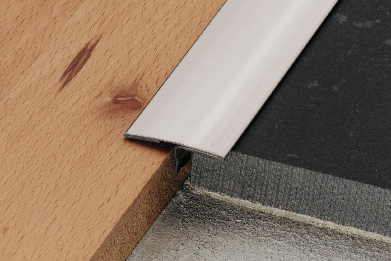 Schluter -  11/32" (9 mm) x 1" x 8' 2-1/2" - RENO-T Moulure en T pour rénovation Aluminium anodisé Nickel mat ||T9/25AT