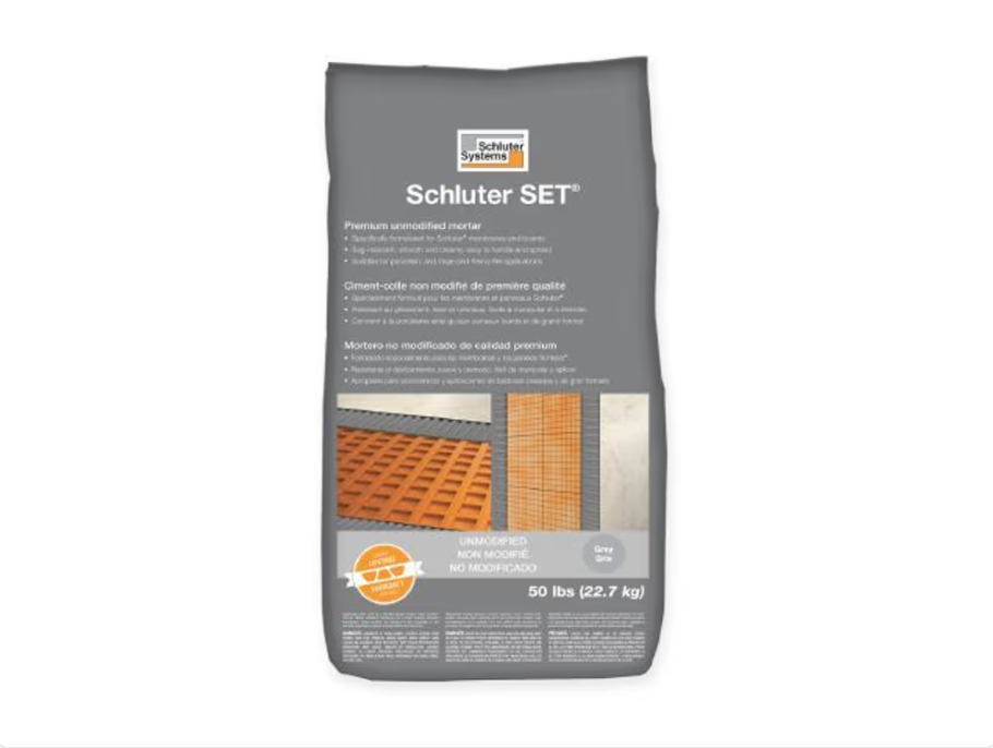 Gray 50 lb - Schluter SET Premium Unmodified Thin-Set Mortar || SET50G