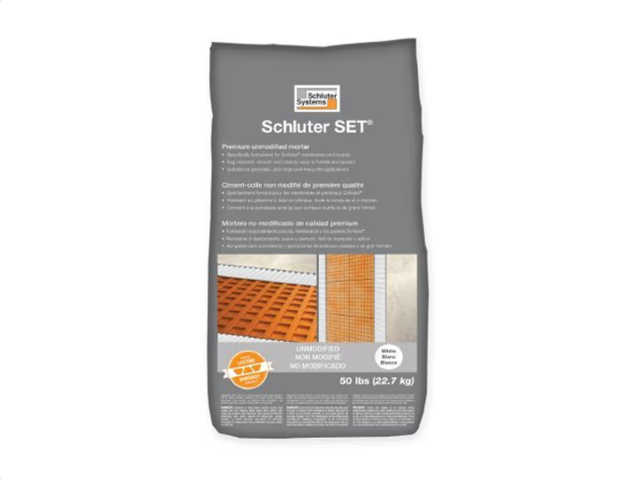 White 50 lb - Schluter SET Premium Unmodified Thin-Set Mortar || SET50W
