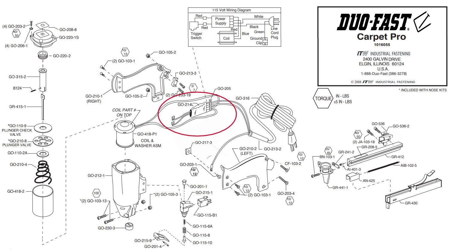 Shur-Fast - Alimentation électrique pour CarpetPro ENC3418-5418 ||DGO214L