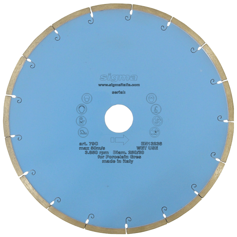 Sigma - Disque diamanté - Ø 250 mm / Trou 30 mm / Ép. 2,5 mm ||79C - Ceramed