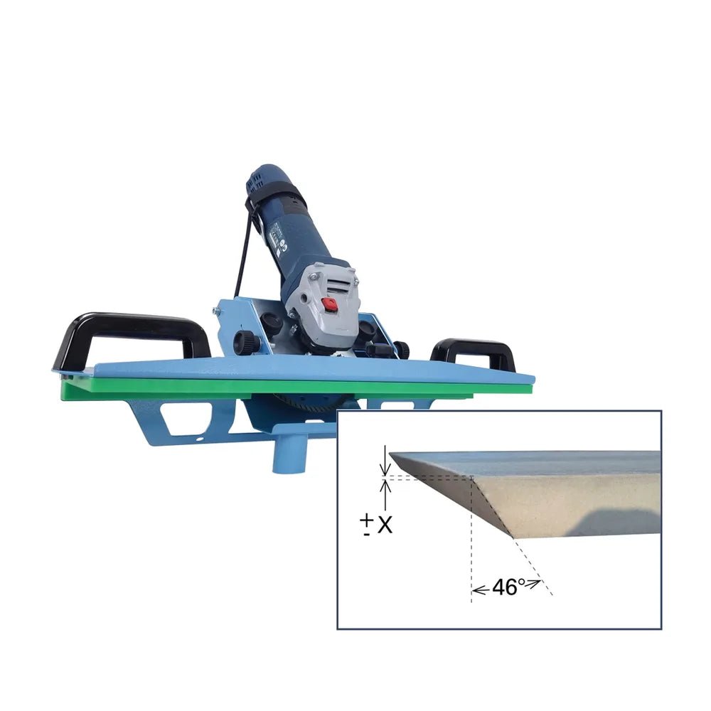 J-Pro Sigma et schéma de la coupe d'onglet à 46°