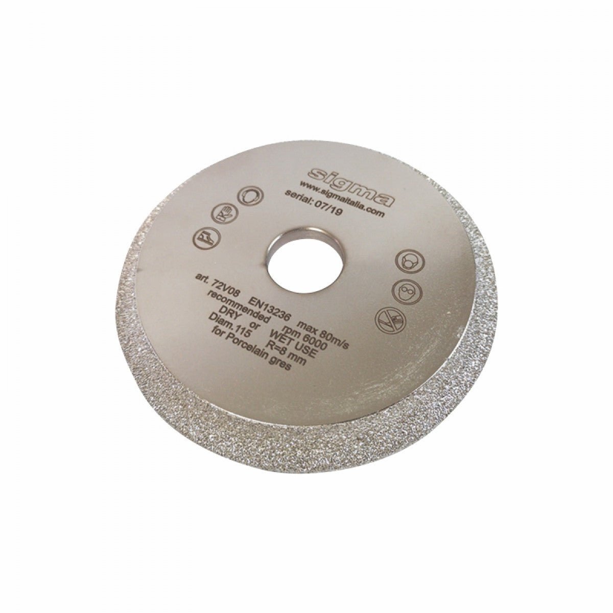 Sigma - Roue de meulage diamantée pour profil arrondi R8 - 4-1/2"