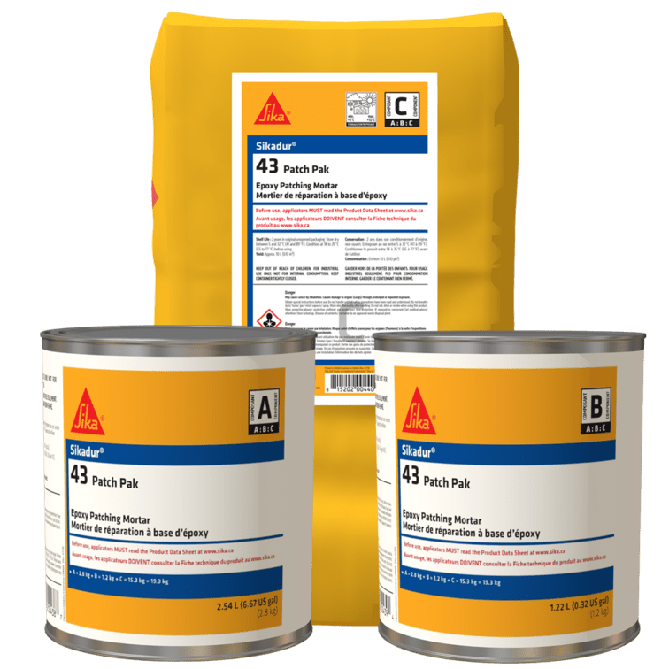 Sika - Mortier à l'époxy Sikadur-43 Gris Partie A + B + C - 42.5 lb