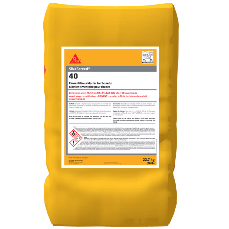 Sika - Mortier cimentaire modifié aux polymères SikaScreed-40 gris 50 lb ||659859 - Ceramed