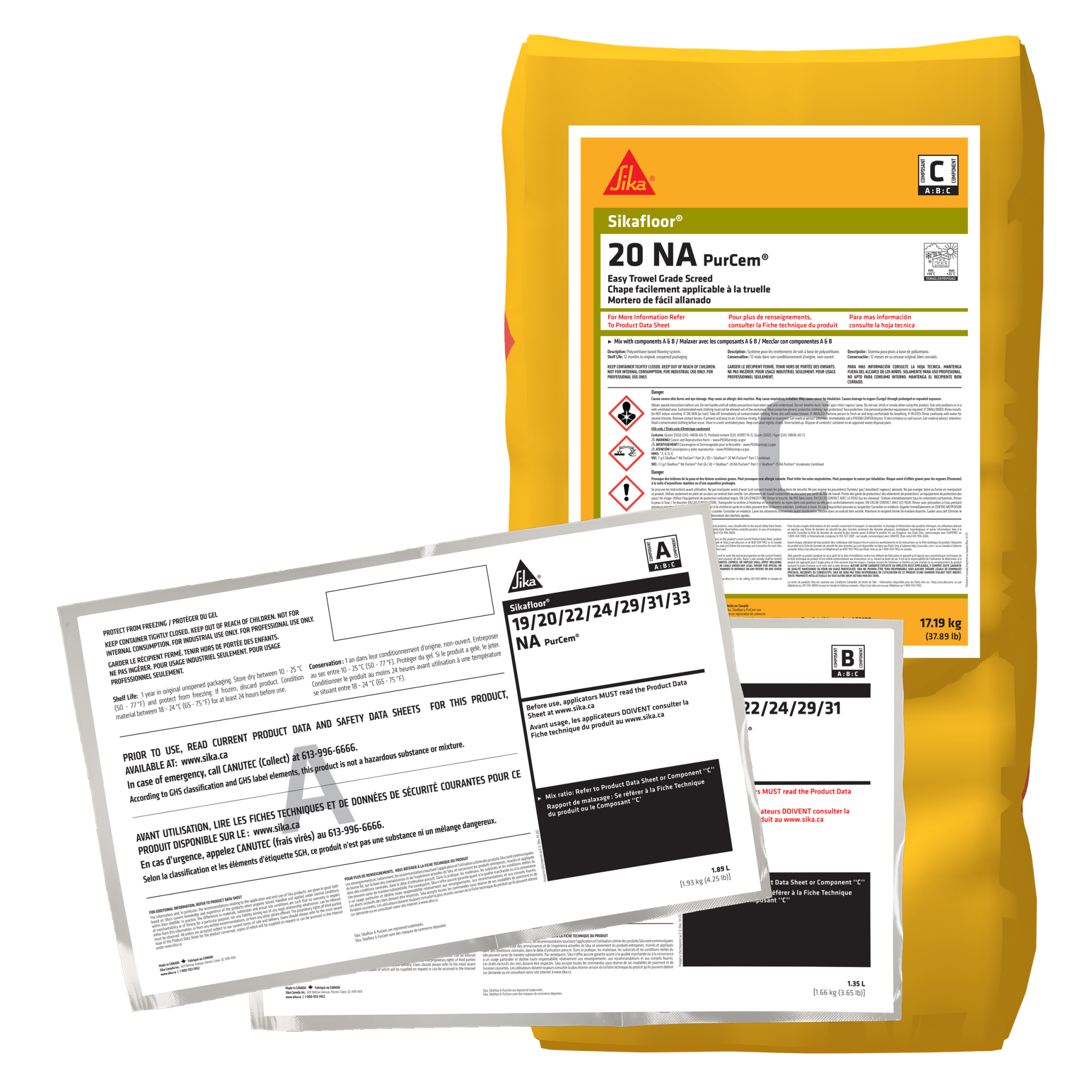 Sika - Sikafloor-20 Na PurCem RAL 1001 Beige 8 partie A + 8 partie B + 8 partie C - 166.24 kg ||480839