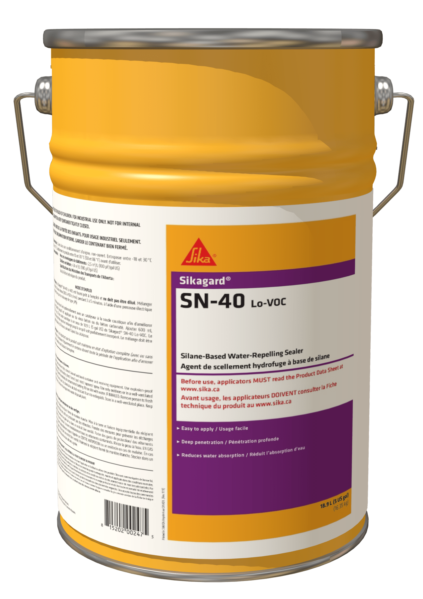Sika - Sikagard Sn-40 Lo-Voc Agent de scellement hydrofuge 18.9 L
