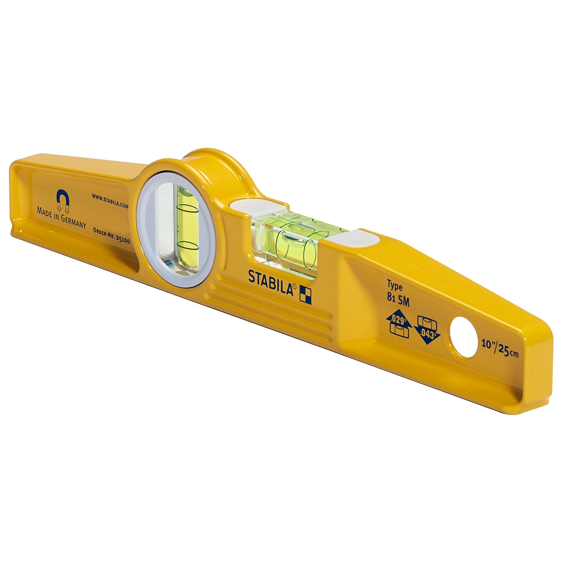 Stabila - Niveau à bulle Torpedo Type 81 S REM, 25 cm (10 po) avec étui ||25100 - Ceramed