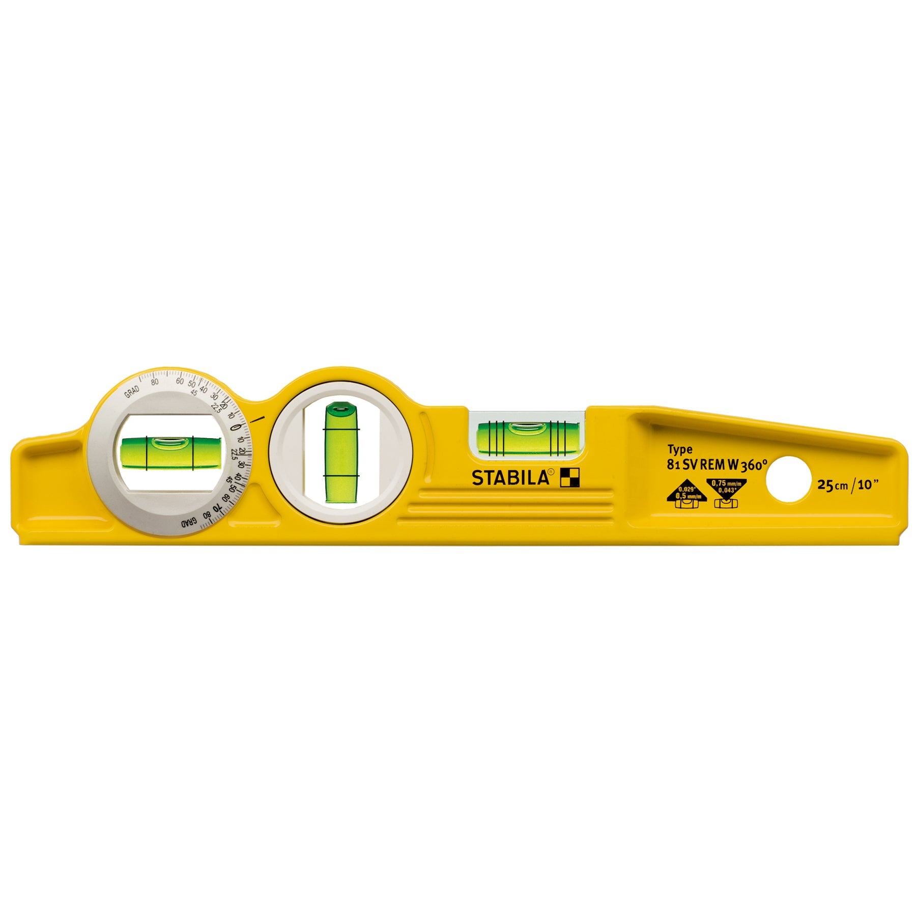 Stabila - Niveau à bulle Torpedo Type 81 SV REM W360, 25 cm (10 po) ||25360 - Ceramed