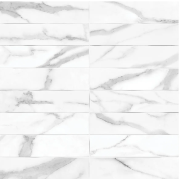 Anatolia - Tuiles murales Raffino Statuario Valore Mat 3" x 12" (vendu au pi²)