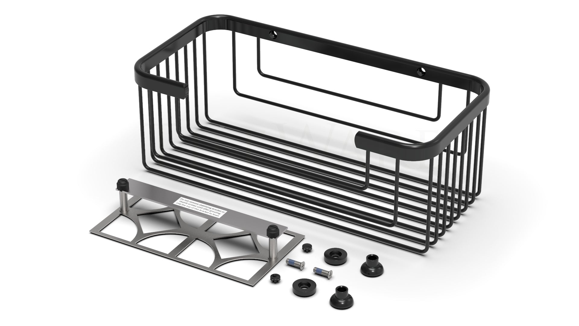 TileWare - Panier de douche extra profond Promessa Series noir mat