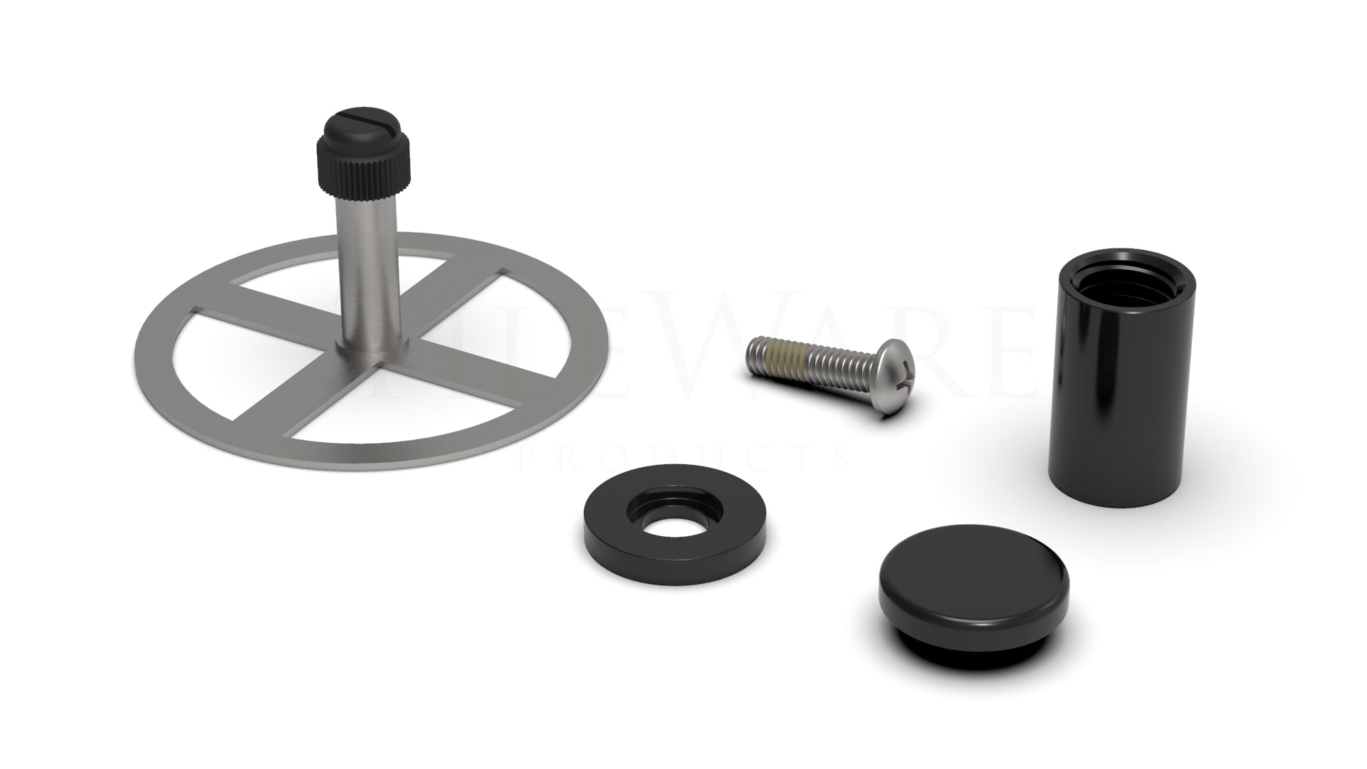 TileWare - Kit de crochet de douche Tee Promessa Series Contemporain noir mat