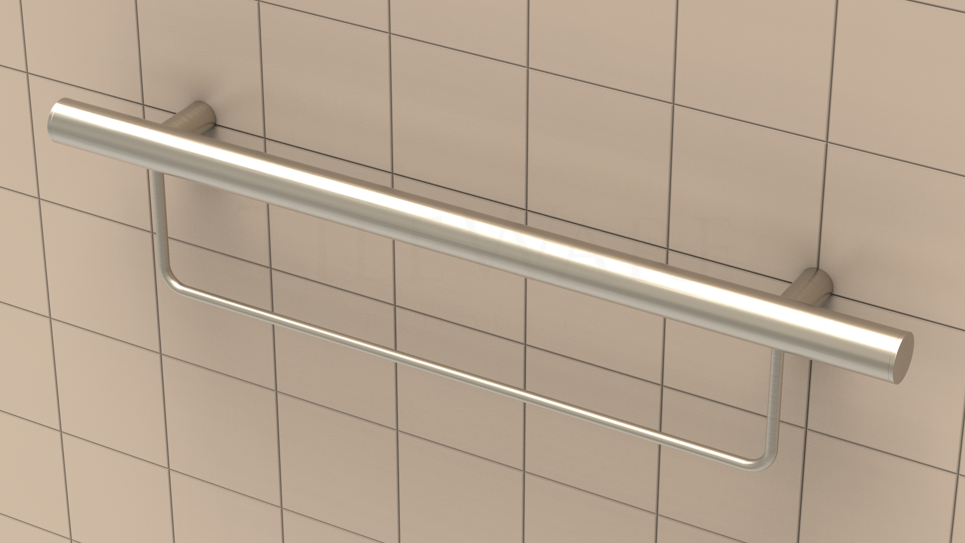 TileWare - Barre d'appui droite combinée Victoria Series ADA Nickel brossé contemporain 24"