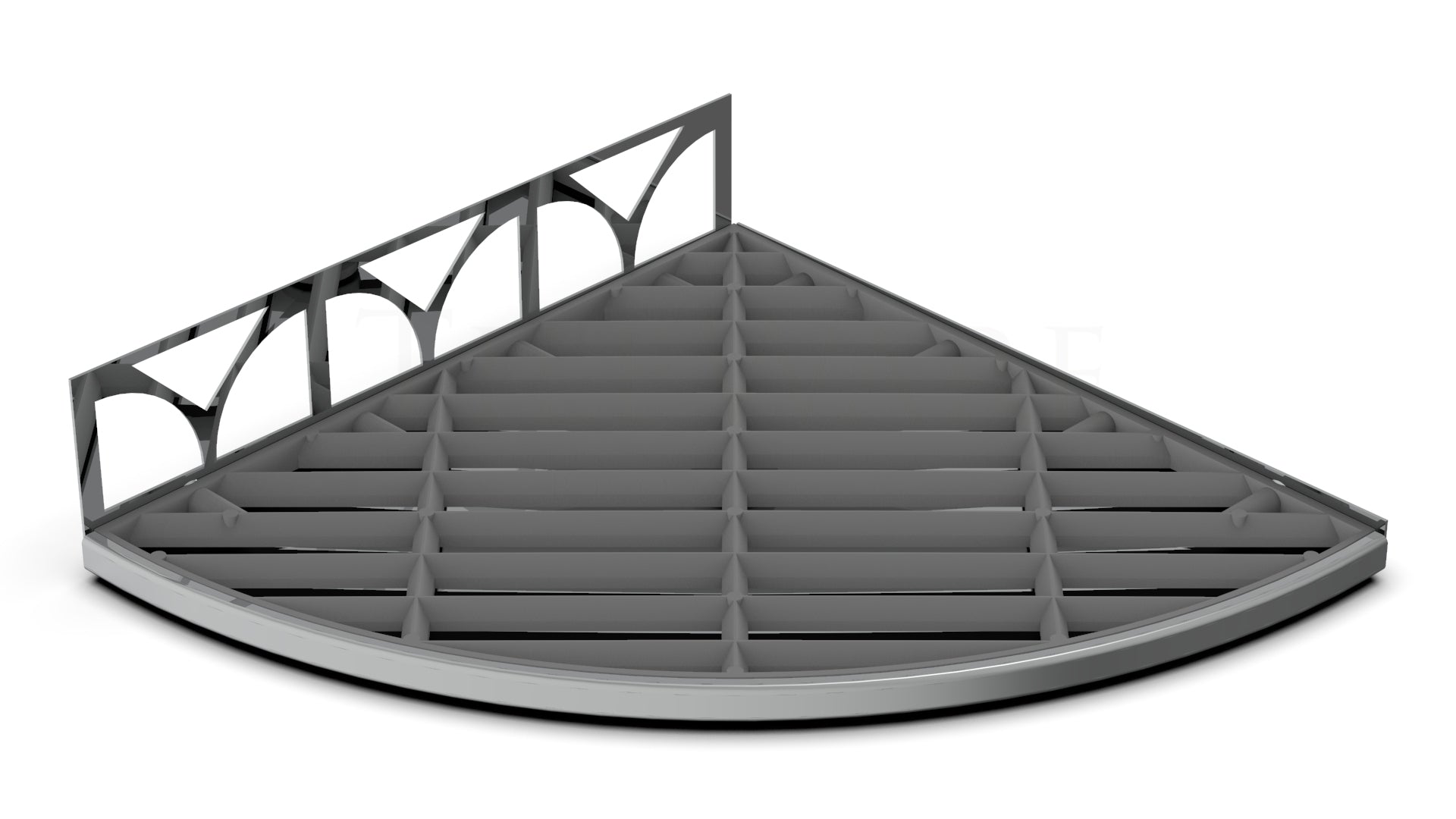 TileWare - Étagère Claddy-T Series Surfaces Structural en acier inoxydable poli (plateau à carreaux)