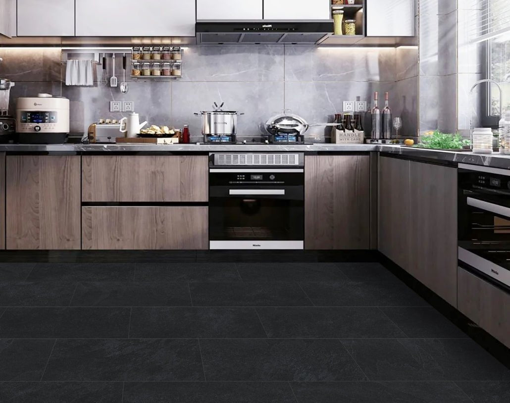 Tapis Beaver - LIBERTY - Plancher de vinyle Loose Lay - Noir - 18” x 36” x 5 mm - Ceramed
