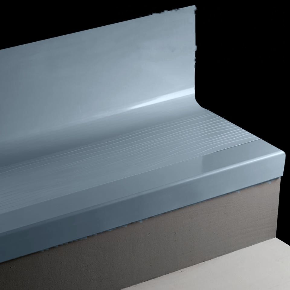Tarkett - Angle Fit Marche d'escalier en caoutchouc avec contremarche intégrée FastLane 84 Blue Jeans 60" avec large bande antidérapante de couleur contrastée de 2" ||400837072 - Ceramed