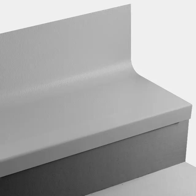 Tarkett - Angle Fit Marche d'escalier en caoutchouc avec contremarche intégrée Hammered TG2 Shark Fin 48" ||400387194 - Ceramed