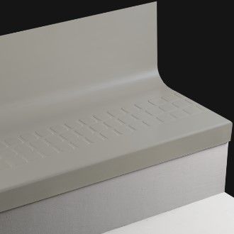 Tarkett - Angle Fit Marche d'escalier en caoutchouc avec contremarche intégrée Raised Square VL4 Cool Metal 36" ||400656094 - Ceramed