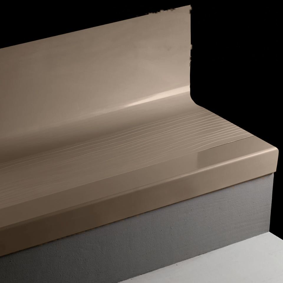 Tarkett - Angle Fit Marche d'escalier en caoutchouc avec contremarche intégrée Rice Paper TA1 Tannery 48" ||400707077 - Ceramed