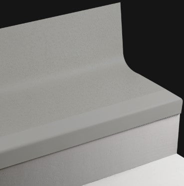 Tarkett - Angle Fit Marche d'escalier en caoutchouc avec contremarche intégrée Rice Paper #TA6 Bedrock 48" avec large bande de caoutchouc de couleur contrastée de 2"