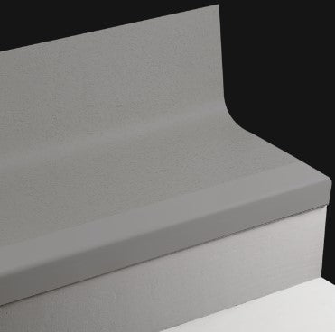 Tarkett - Angle Fit Marche d'escalier en caoutchouc avec contremarche intégrée Rice Paper #TA9 Indigo 42" avec large bande de caoutchouc de couleur contrastée de 2"