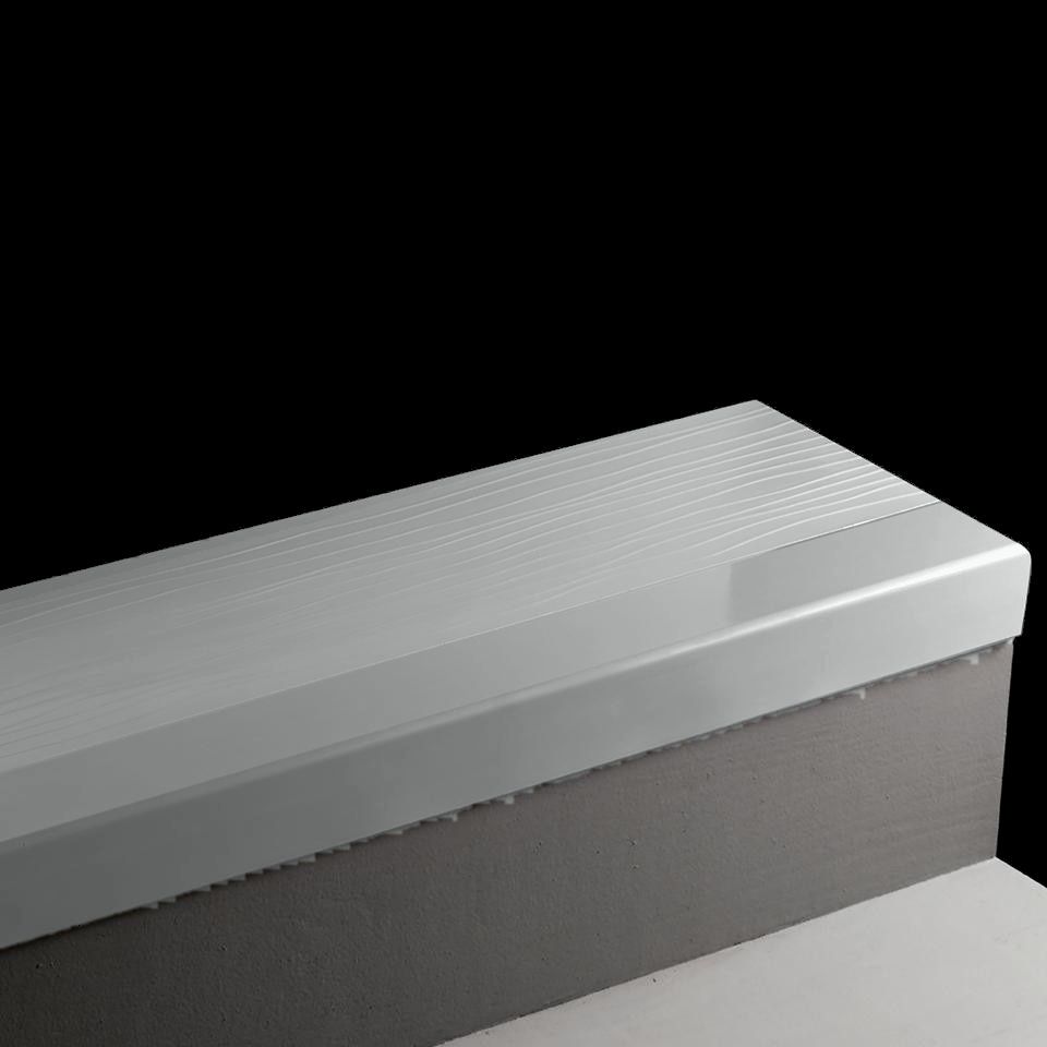 Tarkett - Angle Fit Marche d'escalier en caoutchouc Hammered 32 Pebble 54" avec une large bande antidérapante de couleur contrastée de 2 " ||401012022 - Ceramed