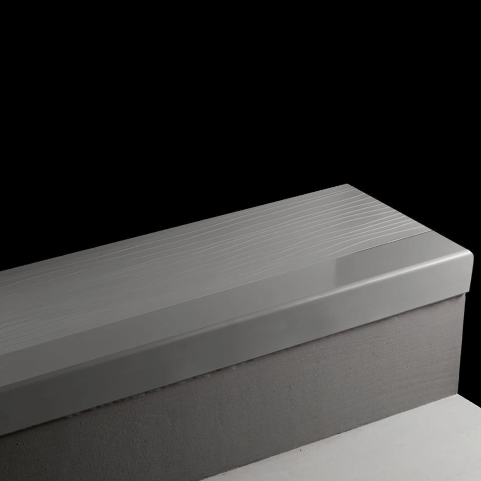 Tarkett - Angle Fit Marche d'escalier en caoutchouc Service Weight Safe-T-Grip 48 Grey 42" avec deux bandes antidérapantes de 1" ||400745061 - Ceramed