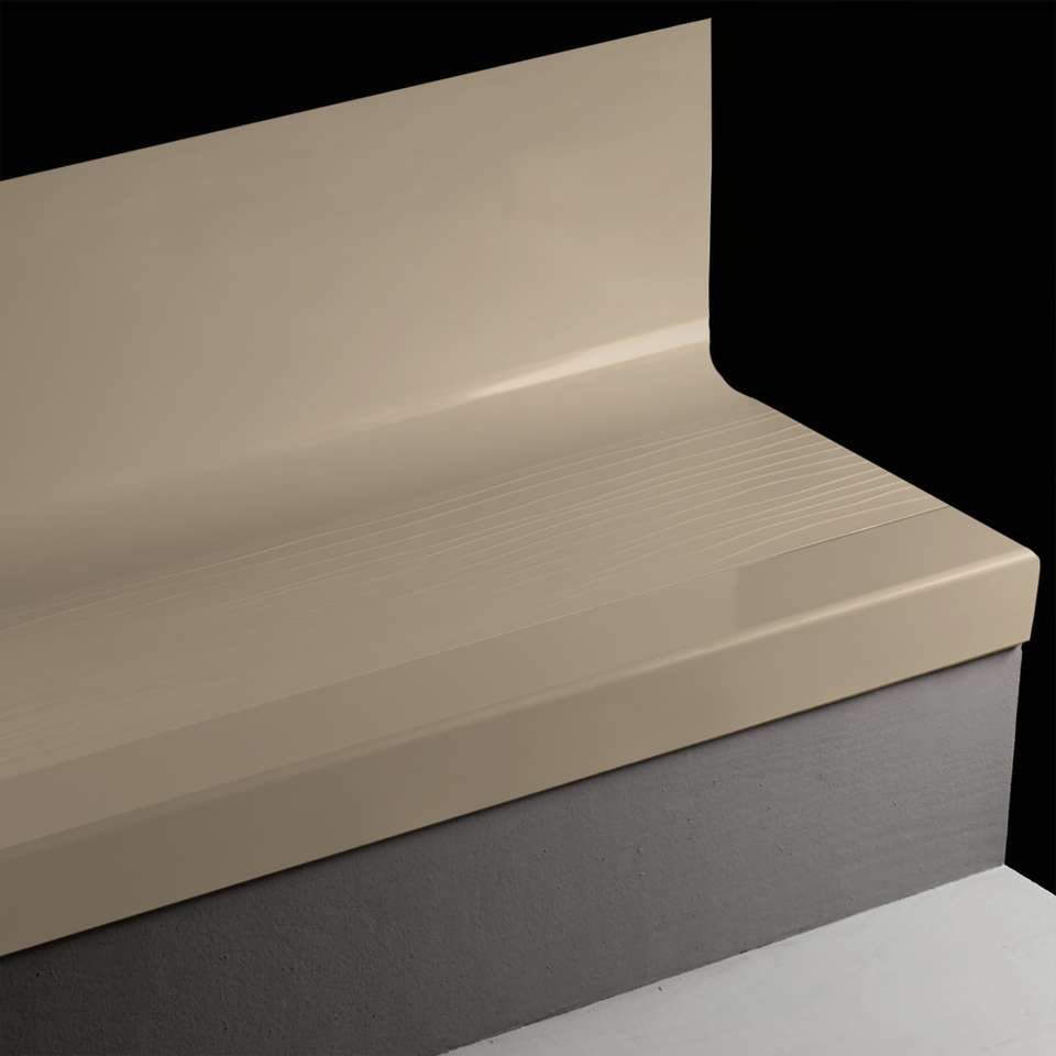Tarkett - Bande de marche d'escalier en caoutchouc avec contremarche intégrée Angle Fit - BMNTR 09 SQ Bamboo #9 Clay No insert 42"