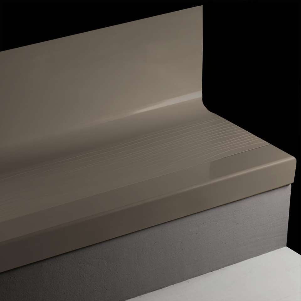 Tarkett - Bande de marche d'escalier en caoutchouc avec contremarche intégrée Angle Fit - BMNTR 167 SQ Bamboo #167 Fudge No insert 60"