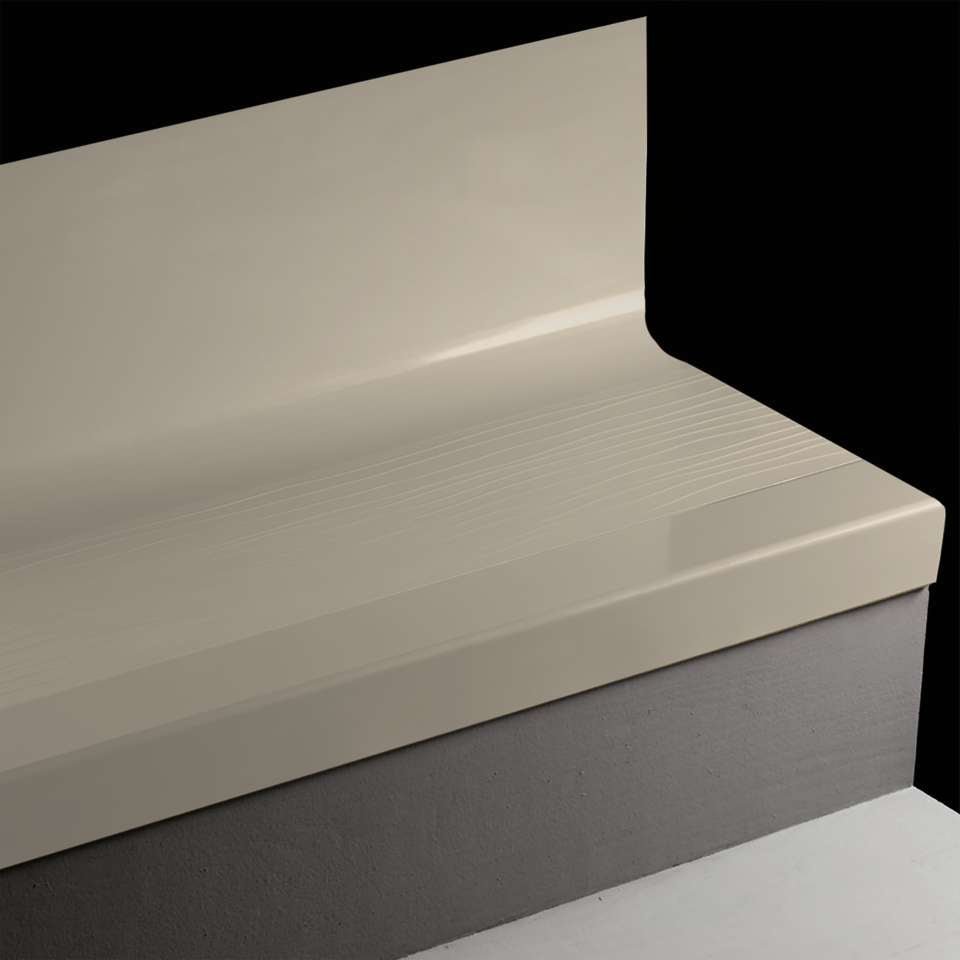 Tarkett - Bande de marche d'escalier en caoutchouc avec contremarche intégrée Angle Fit - BMNTR 24 SQ Bamboo #24 Grey Haze No insert 48"