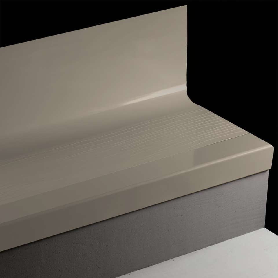 Tarkett - Bande de marche d'escalier en caoutchouc avec contremarche intégrée Angle Fit - BMNTR 32 SQ Bamboo #32 Pebble No insert 72"