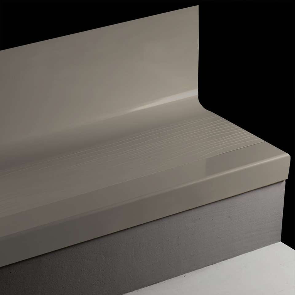 Tarkett - Bande de marche d'escalier en caoutchouc avec contremarche intégrée Angle Fit - BMNTR 48 SQ Bamboo #48 Grey No insert 72"
