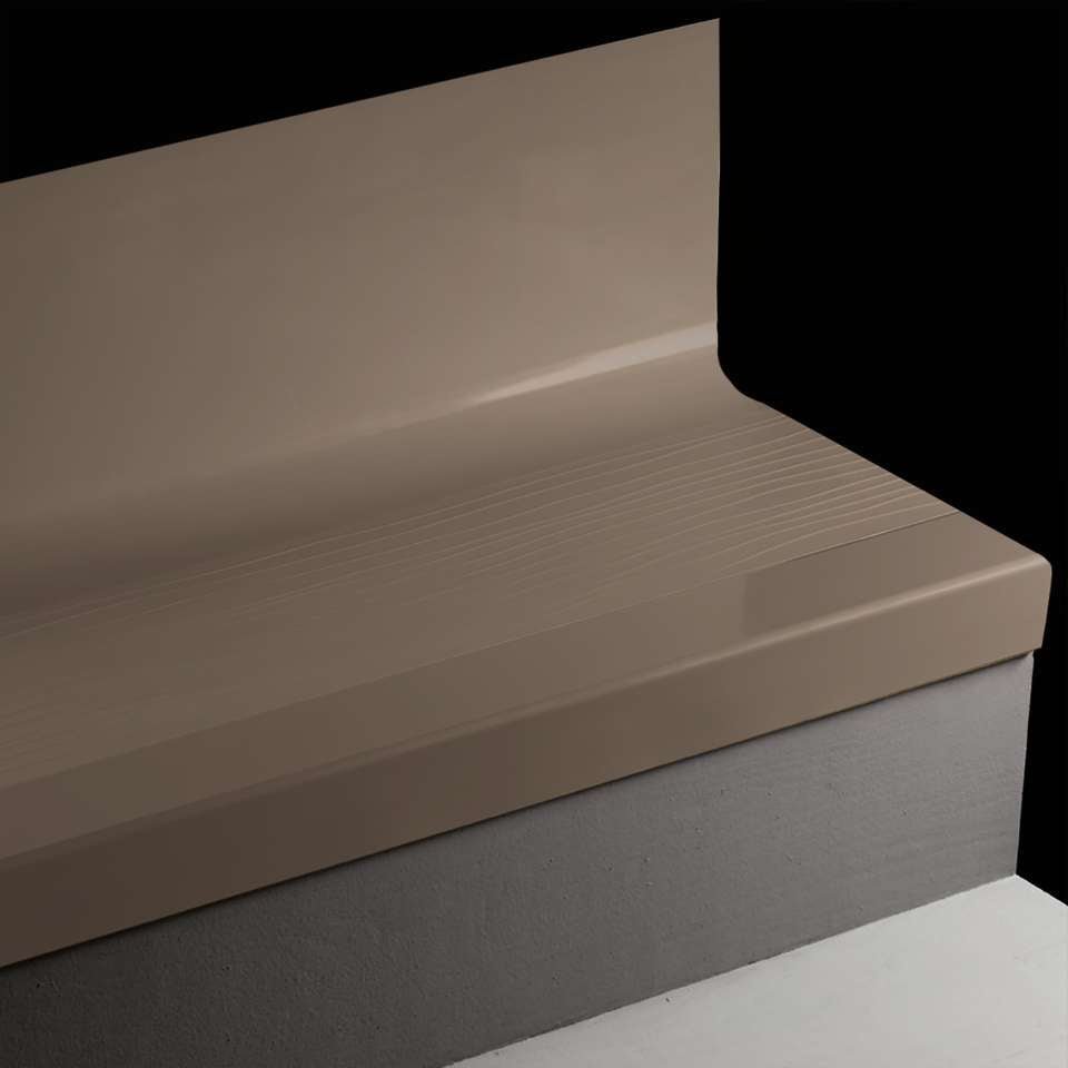 Tarkett - Bande de marche d'escalier en caoutchouc avec contremarche intégrée Angle Fit - BMNTR 76 SQ Bamboo #76 Cinnamon No insert 42"