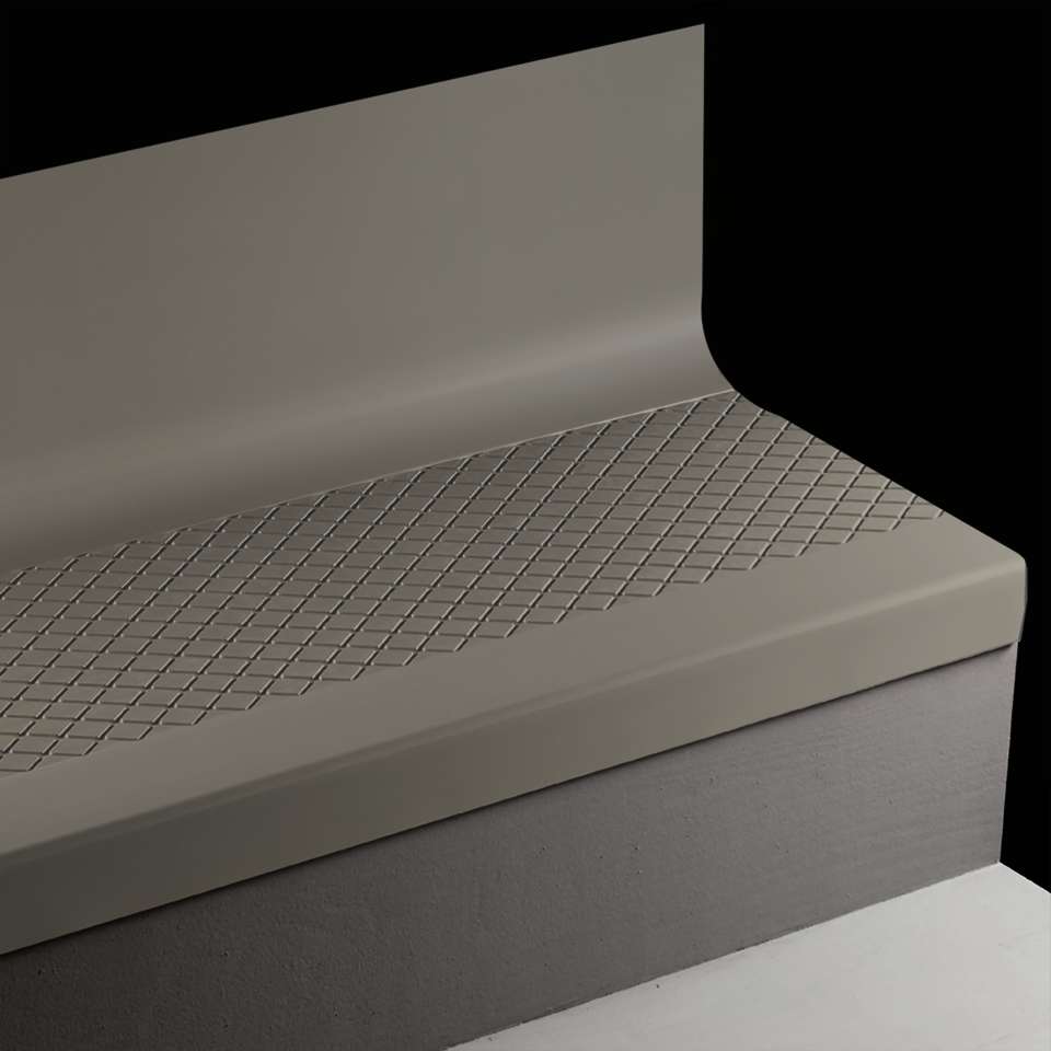 Tarkett - Bande de marche d'escalier en caoutchouc avec contremarche intégrée Angle Fit - CNNTR 63 SQ Diamond #63 Burnt Umber No insert 54"