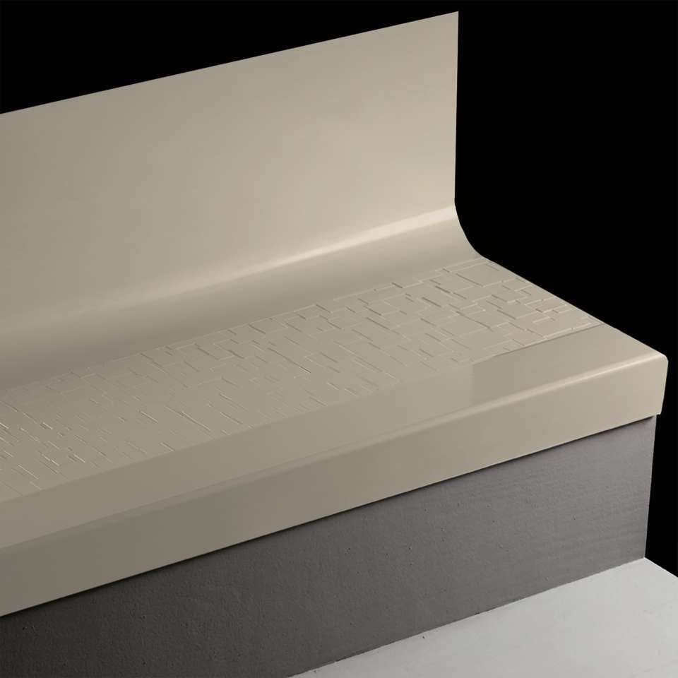 Tarkett - Bande de marche d'escalier en caoutchouc avec contremarche intégrée Angle Fit - CUBTR 24 SQ Cubis #24 Grey Haze No insert 48"