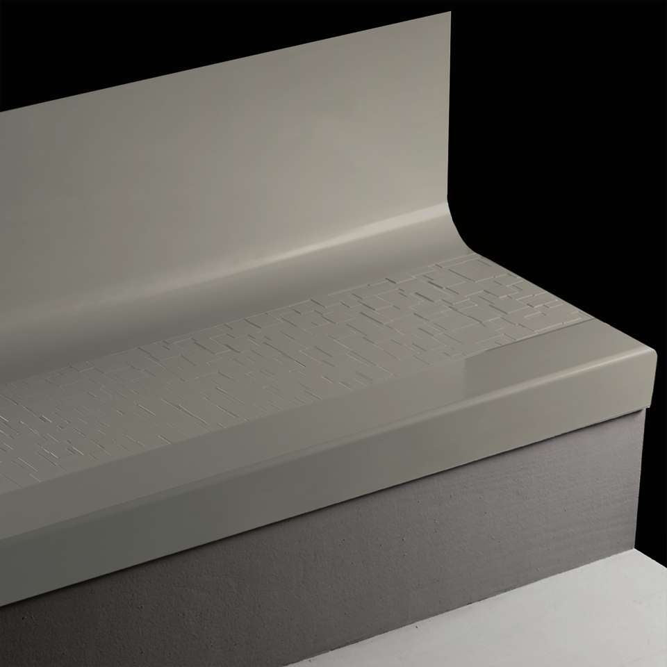 Tarkett - Bande de marche d'escalier en caoutchouc avec contremarche intégrée Angle Fit - CUBTR 28 SQ Cubis #28 Medium Grey No insert 36"