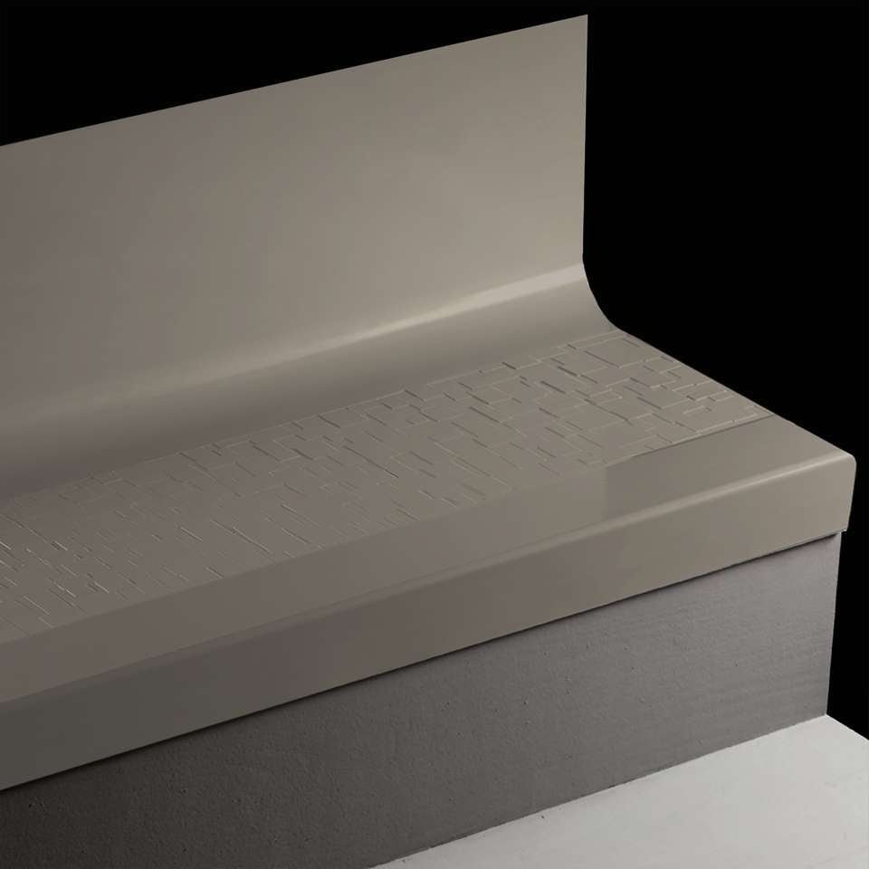 Tarkett - Bande de marche d'escalier en caoutchouc avec contremarche intégrée Angle Fit - CUBTR 48 SQ Cubis #48 Grey No insert 48"