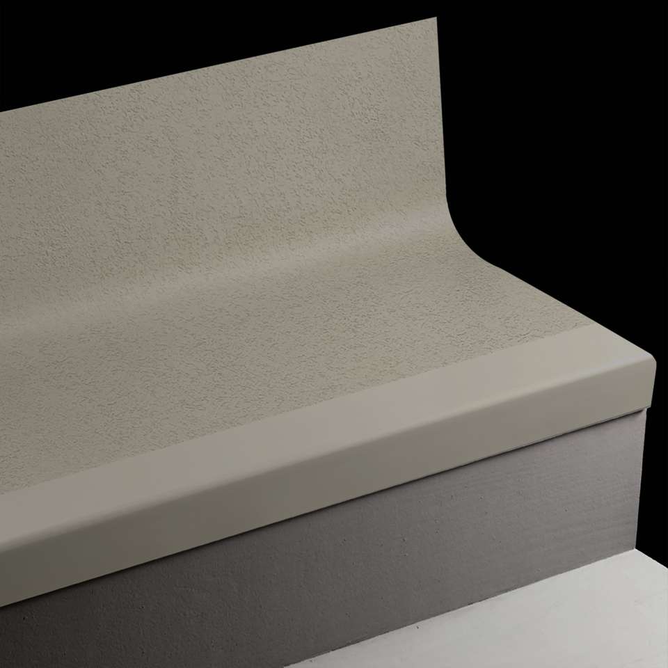 Tarkett - Bande de marche d'escalier en caoutchouc avec contremarche intégrée Angle Fit - FRPANTR 20 SQ Rice Paper #20 Charcoal No insert 60"